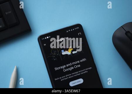 The logo of the google one is displayed on a smartphone screen Stock Photo