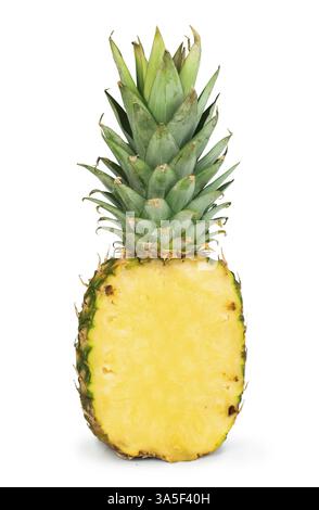 Sliced pineapple white isolated fruit. Studio shot Stock Photo