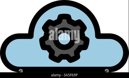 Cloud computing symbol - Cloud computing, cloud infrastructure, technology and network icon. Stock Vector