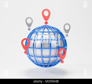 GPS Navigation Street Map with Pin icon on routes. Map and pin marker ...
