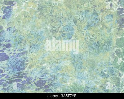 Painted abstract background in green and blue pastel colors Stock Photo