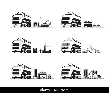 Tanker truck for different industries – vector illustration Stock Vector