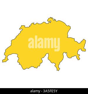 Switzerland map shape, travel web flat concept icon symbol vector illustration . Stock Vector