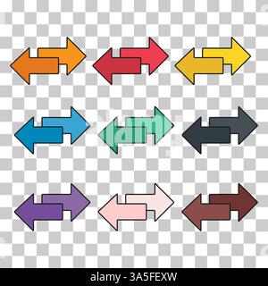 Set of Exchange arrow transfer icon,swap web button design, move symbol vector illustration . Stock Vector
