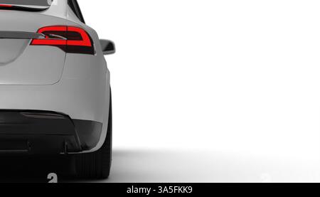 Izmir, Turkey - Mar 20 2025: White background, full rear left side view ...