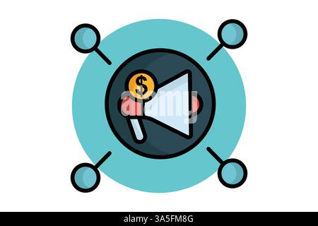 Affiliate icon. colored outline icon style. icon related to digital marketing. business elements vector illustration Stock Vector