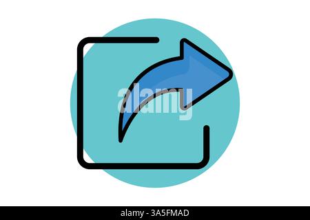 Share icon. colored outline icon style. icon related to digital marketing. business elements vector illustration Stock Vector