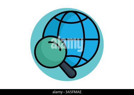 Research icon. colored outline icon style. icon related to digital marketing. business elements vector illustration Stock Vector