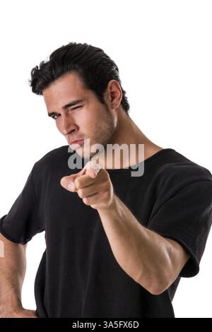 Photo of a man pointing his finger towards the camera Stock Photo