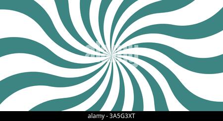 Groovy Blue and White Swirling Abstract Optical Illusion Banner.  Stock Vector