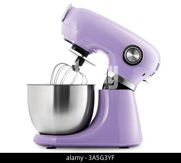 Purple stand kitchen mixer isolated on white background Stock Photo