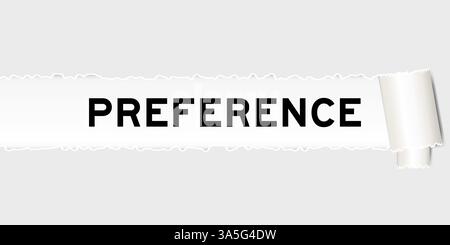 Ripped gray paper background that have word preference under torn part Stock Vector