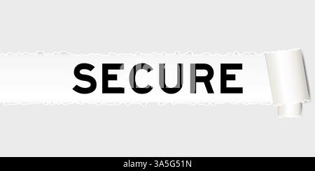 Ripped gray paper background that have word secure under torn part Stock Vector