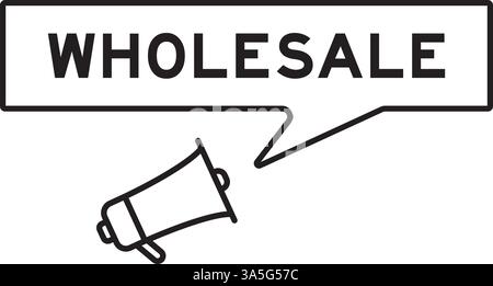 Megaphone icon with speech bubble in word wholesale on white background Stock Vector