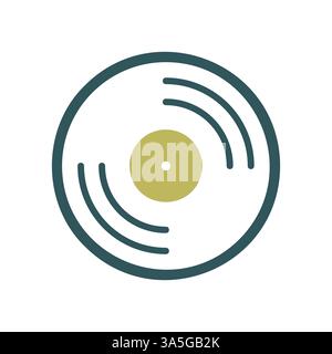 Vinyl record, lp record vector isolated icon. Music sign. Graph symbol for music and sound web site and apps design, logo, app, UI Stock Vector