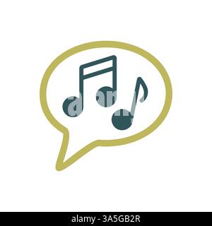 Musical note speech bubble vector isolated icon. Music sign. Graph symbol for music and sound web site and apps design, logo, app, UI Stock Vector