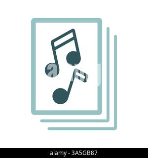 Music book with musical notes vector isolated icon. Graph symbol for music and sound web site and apps design, logo, app, UI Stock Vector