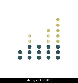 Equalizer, frequency with dots isolated vector icon. Audio signal. Music sign. Graph symbol for music and sound web site and apps design, logo, app, U Stock Vector