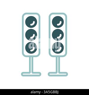 Sound system speakers vector isolated icon. Acoustic speakers with three speakers for sound Stock Vector