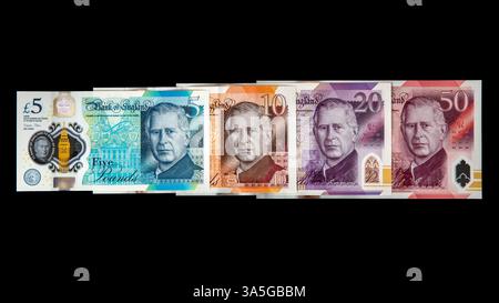 King Charles III banknotes. Stock Photo