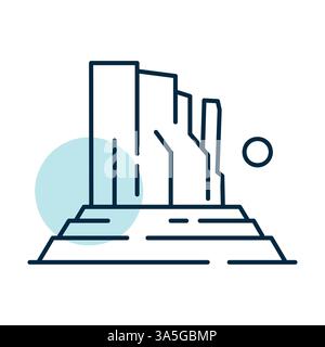 Grand Canyon Mountain vector icon. Nature sign. Graph symbol for travel and tourism web site and apps design, logo, app, UI Stock Vector
