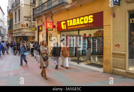Tobacco shop, store in Malaga, Spain Stock Photo
