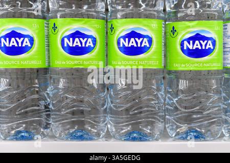 Plastic bottles of NAYA water. Stock Photo