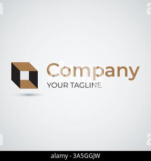 abstract logo squares box for company design Stock Vector