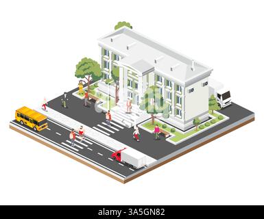 Vector isometric old bank building Stock Vector Image & Art - Alamy