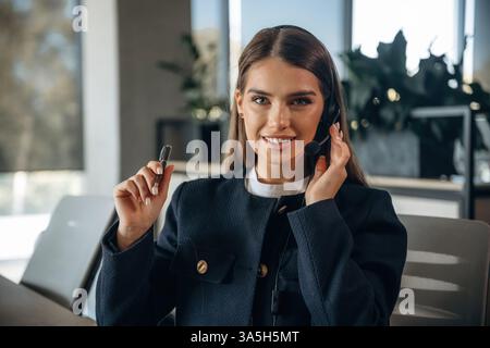 Woman is working in the office. Stock Photo