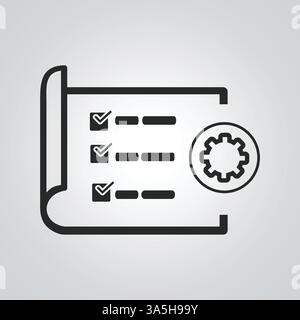 Workflow icons, signs art with a silver background Stock Vector