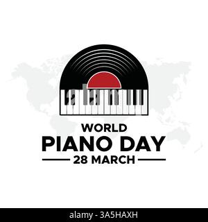 World piano day, world piano day march 28 vector illustration. World piano day is celebrated in March. perfect design  for backgrounds, banners, Stock Vector