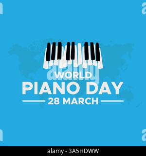 World piano day, world piano day march 28 vector illustration. World piano day is celebrated in March. perfect design  for backgrounds, banners, Stock Vector