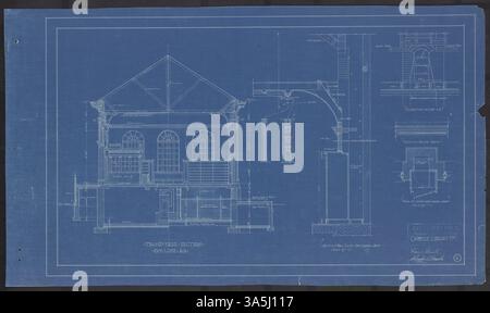 The blueprint shows the architectural design for the 1916 construction ...