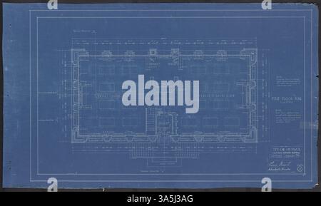 The blueprint shows the architectural design for the 1916 construction ...