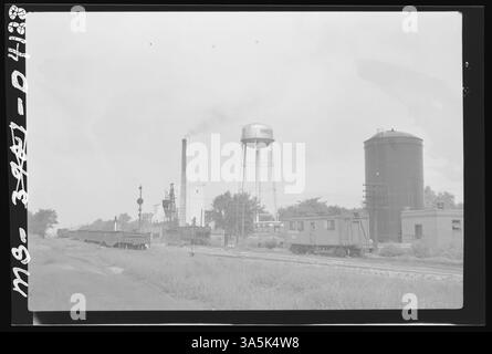 The elevated water tank and water purification plant near Citizens Coal Company’s East Breese Mine in Breese, Illinois, are vital infrastructure for both the mine and the surrounding community. Stock Photo
