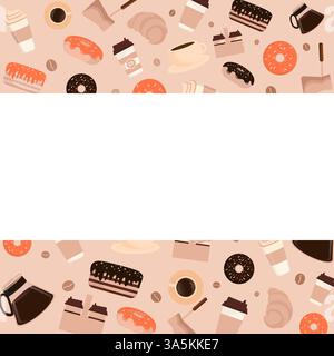 Flat black pattern on white backdrop. Black line icon. Kid graphic. Coffee shop tools, great design for any purposes. Cooking food. Flat vector. Stock Vector