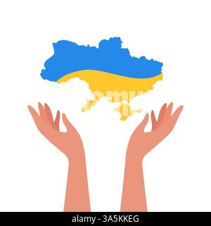 Stop world war. Ukraine flag vector design. National ukrainian flag. Love symbol. Vector isolated illustration. Ukraine war poster Stock Vector