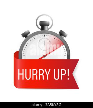Hurry up timer, great design for any purposes. Time going over concepts. Vector illustration. Stock Vector