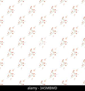 Flower pattern in flat style on white background. loral pastel watercolor style Stock Vector