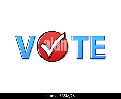 Hand drawn sign vote. Vector illustration isolated on white background. Stock Vector