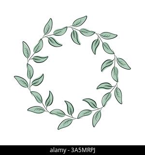Floral frame in sketch style on white background. Floral sketch. Vintage frame logo. Hand drawn. Line icon. Line art. Vector design. Stock Vector