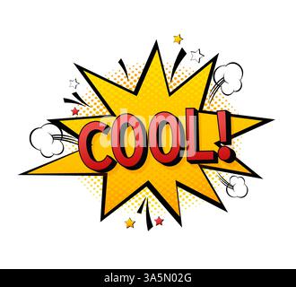 Cool pop illustration in vintage style. Vector background. Cartoon style Stock Vector