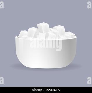 Sugar cubes, great design for any purposes. Abstract background. 3d illustration. Vector illustration. Stock Vector