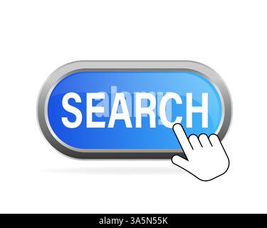 Search, great design for any purposes. Illustration, vector. Vector background. Hand click icon. Stock Vector