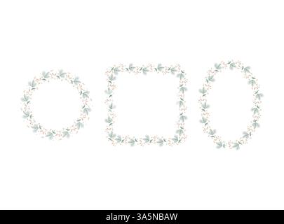 Floral frame in sketch style on white background. Floral sketch. Vintage frame logo. Hand drawn. Line icon. Line art. Vector design. Stock Vector