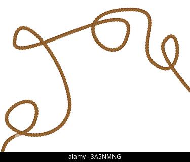 Realistic pattern with cord on white background. Cord, great design for any purposes. Vector flat illustration. Stock Vector