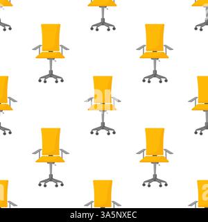 Flat style office chair pattern. Modern flat design. Furniture vector illustration set. Isolated vector Stock Vector