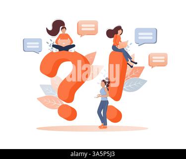Frequently asked questions page template. Vector web banner. Customer service. Flat isometric vector illustration. Customer support. Abstract Stock Vector