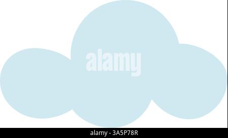 Blue Cloud Shape In Simple Graphic Style Stock Vector